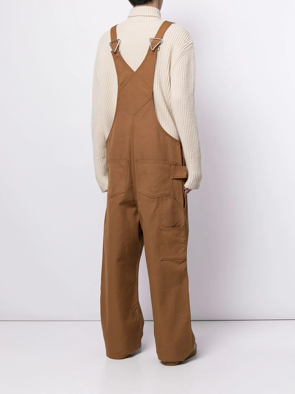 V-neck wide-leg overalls - 4