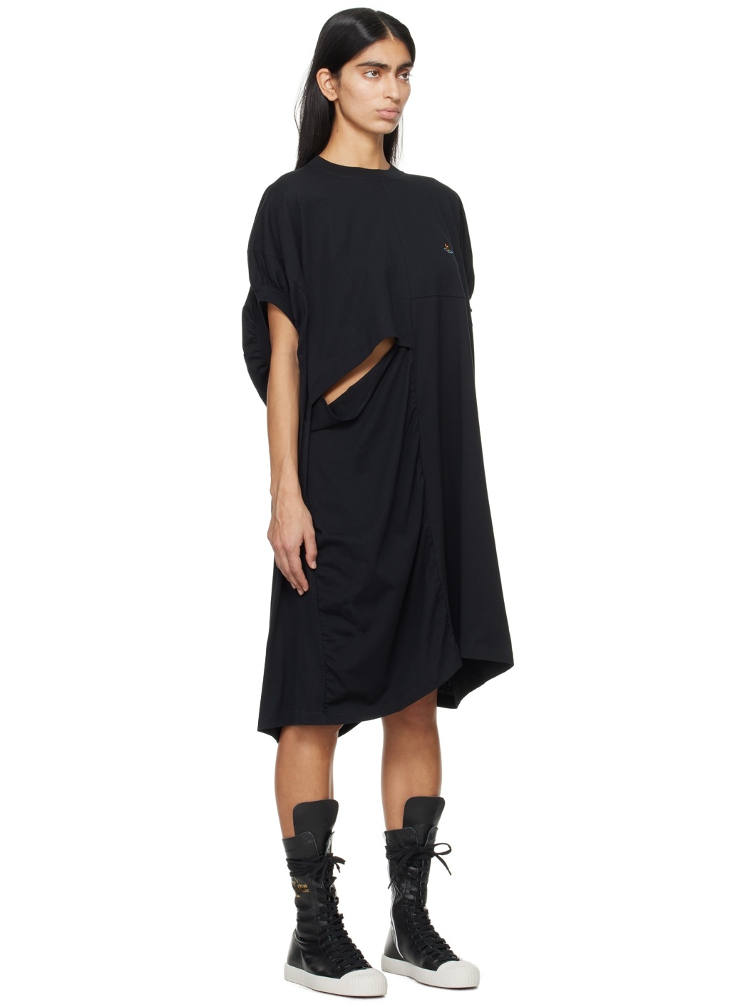 Black Sleeveless Dolly Midi Dress - 2