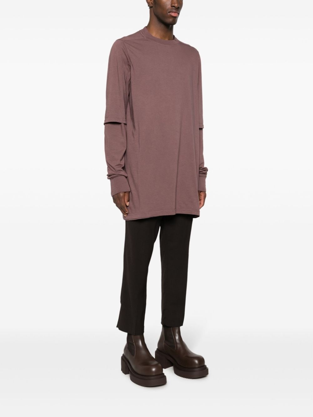 layered crew-neck T-shirt - 3