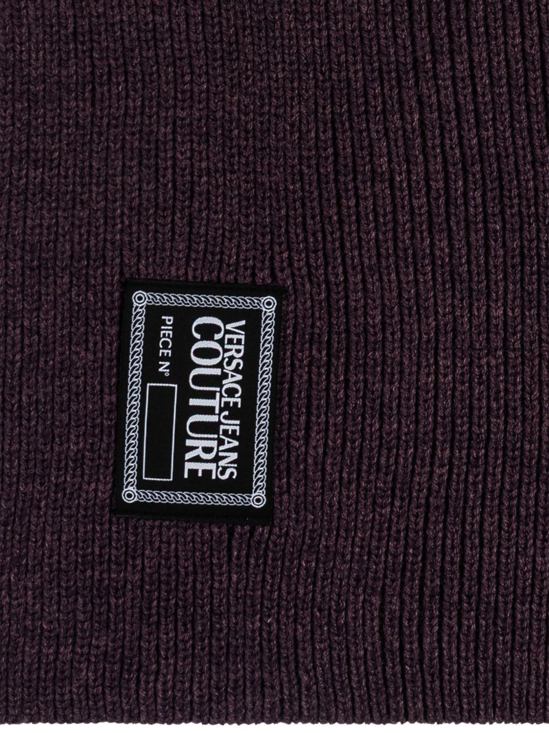 VERSACE JEANS COUTURE ribbed logo-patch scarf outlook