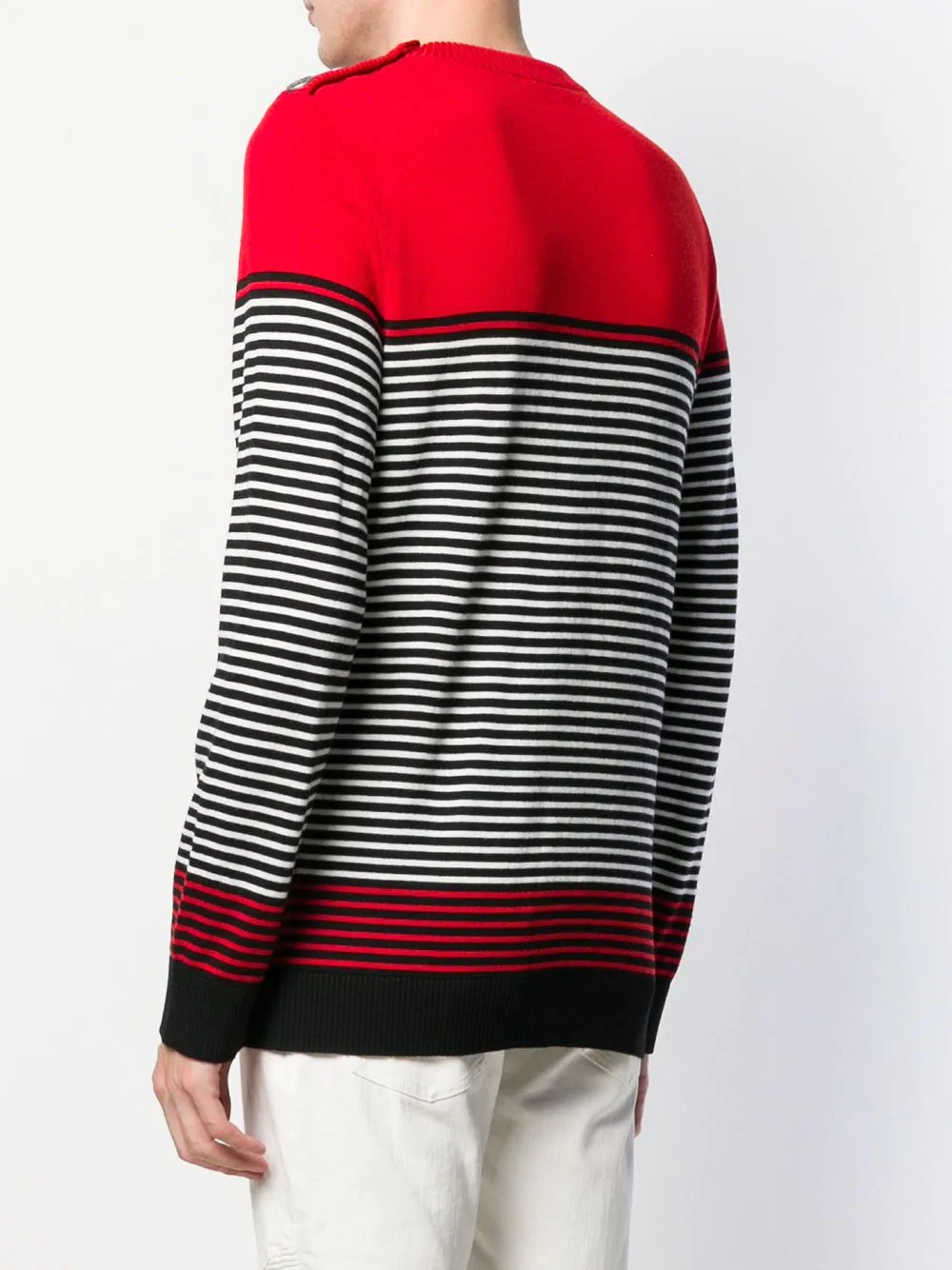 striped crew neck sweater - 4