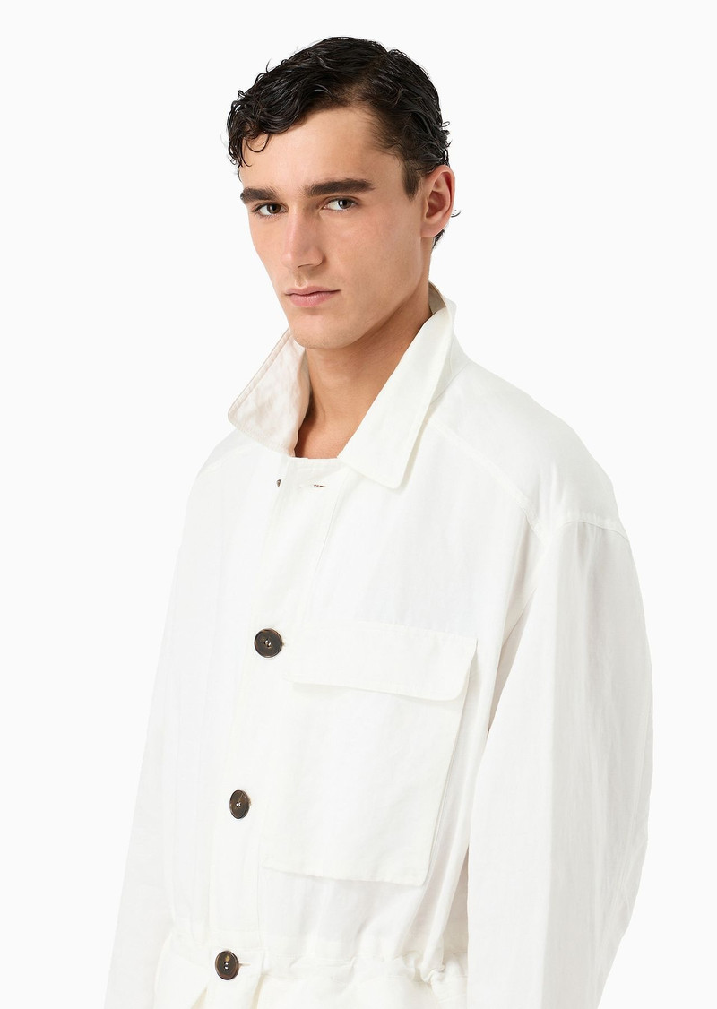 Linen and cotton pea coat 5