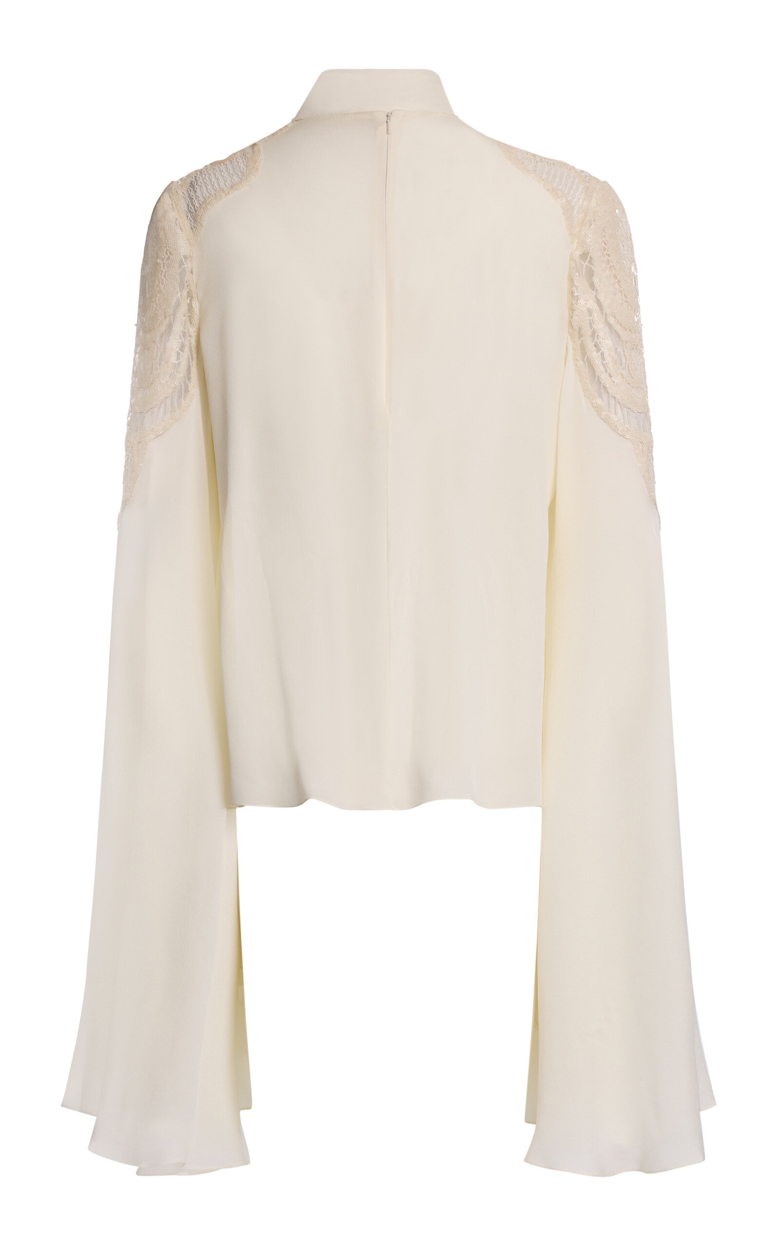 Silk Embroidered Lace Top white - 3