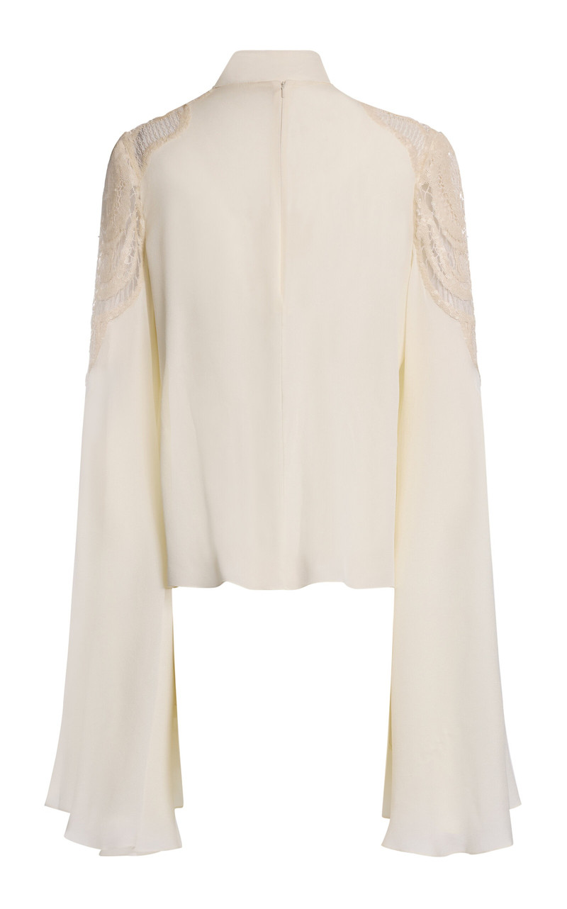 Silk Embroidered Lace Top white 3