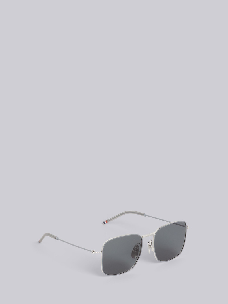 TB117 - Silver Oversized Squared Aviator Sunglasses 4