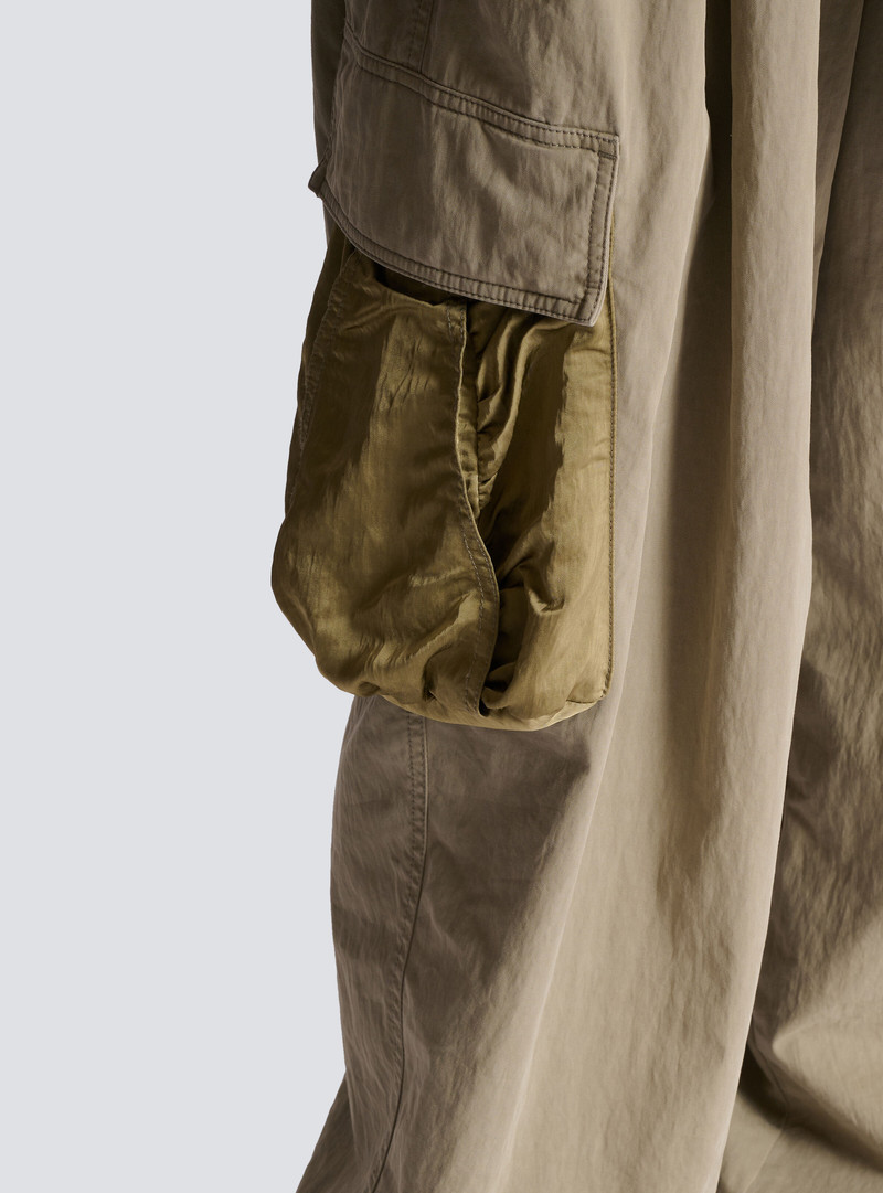 Cotton twill high-waisted trousers 7