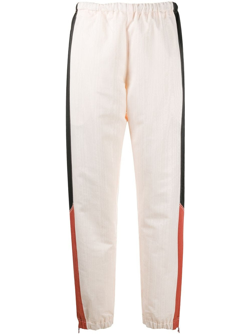 contrast panel cuffed trousers 1