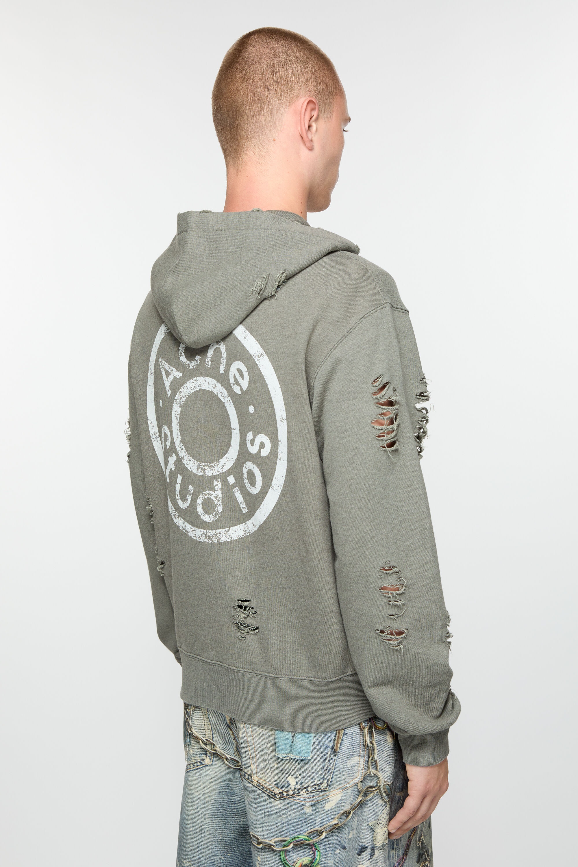 Hooded zipper sweater - Moss Green - 3