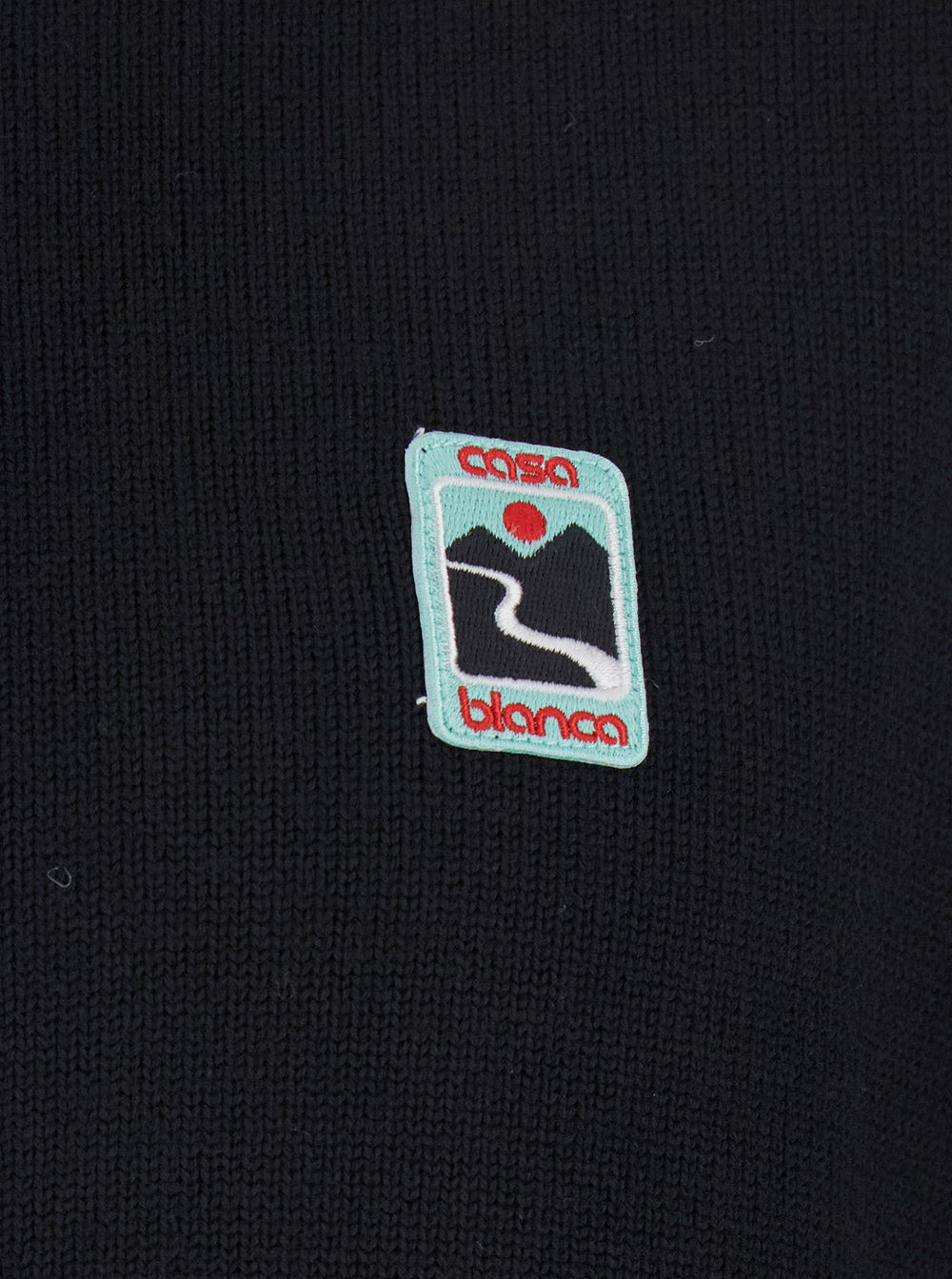 Casablanca Men Black High Neck Sweatshirt With Logo Patch On The Front In Wool Man - 3