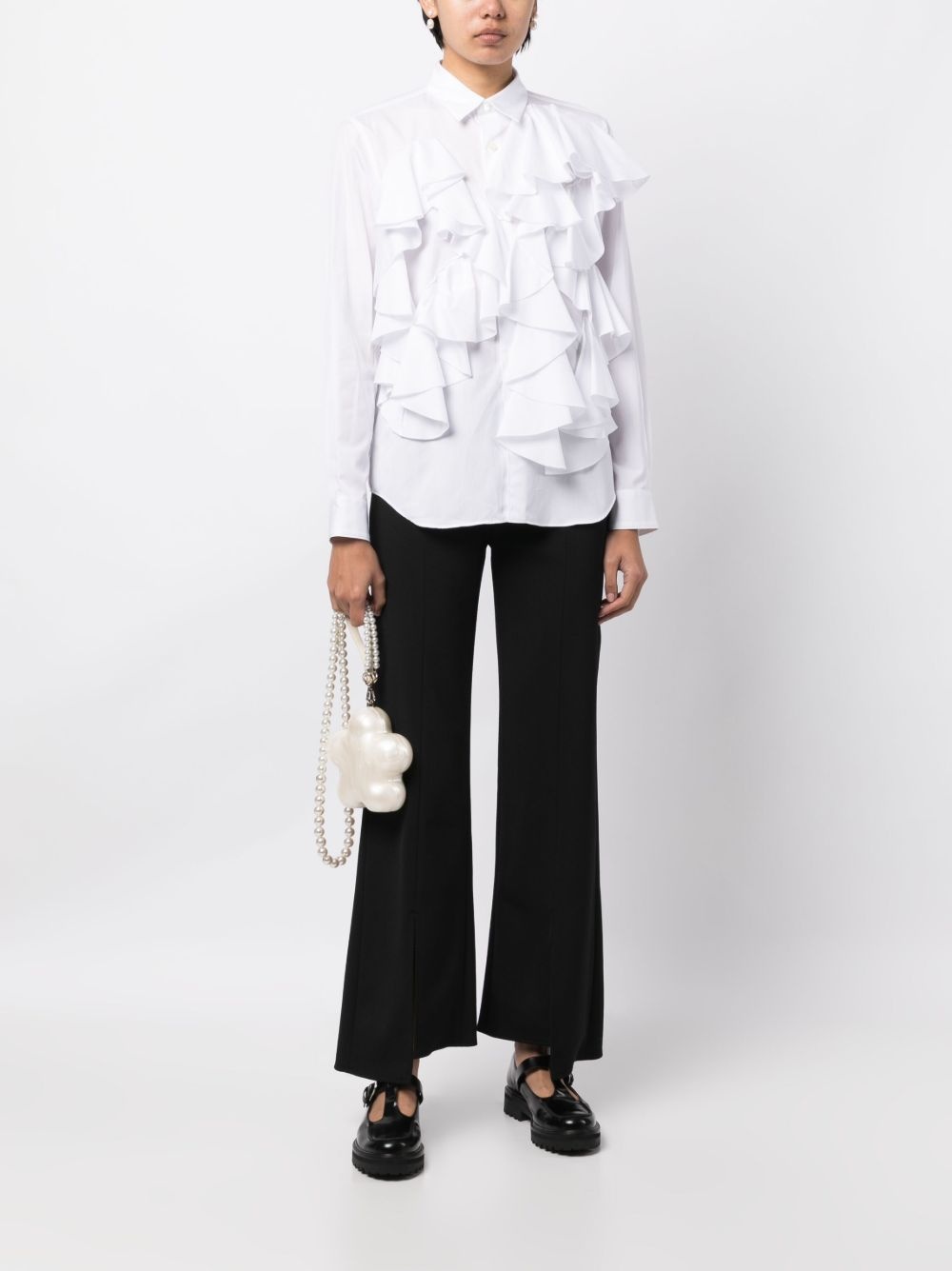 ruffled buttoned cotton shirt - 2