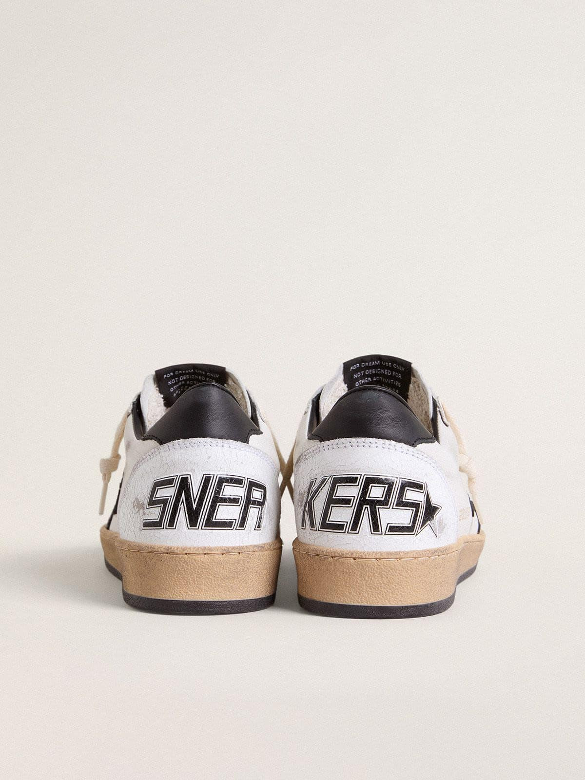 Men's Ball Star in white nappa with black star - 4