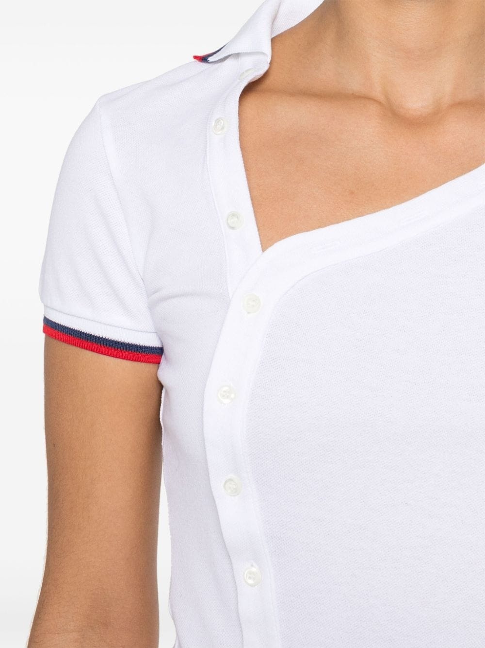 logo-patch asymmetric polo shirt - 4