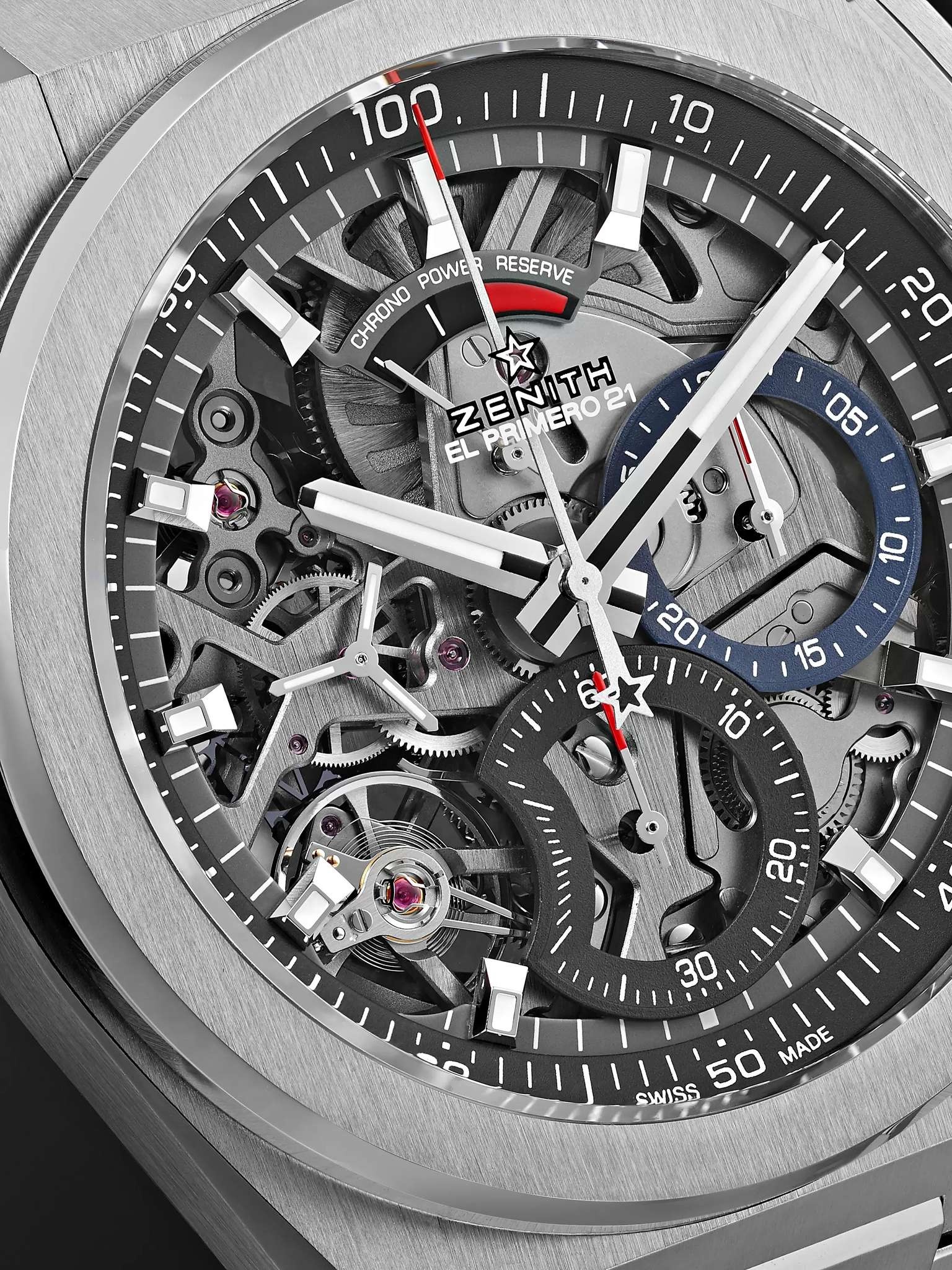 DEFY El Primero 21 Chronograph 44mm Brushed-Titanium Watch, Ref. No. 95.9000.9004/78.M9000 - 6