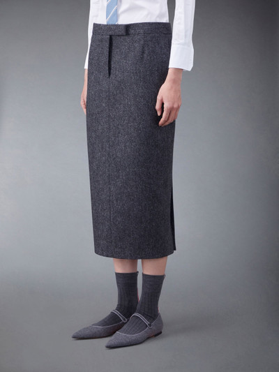 Thom Browne Donegal Tweed Low Rise Calf Length Pencil Skirt outlook