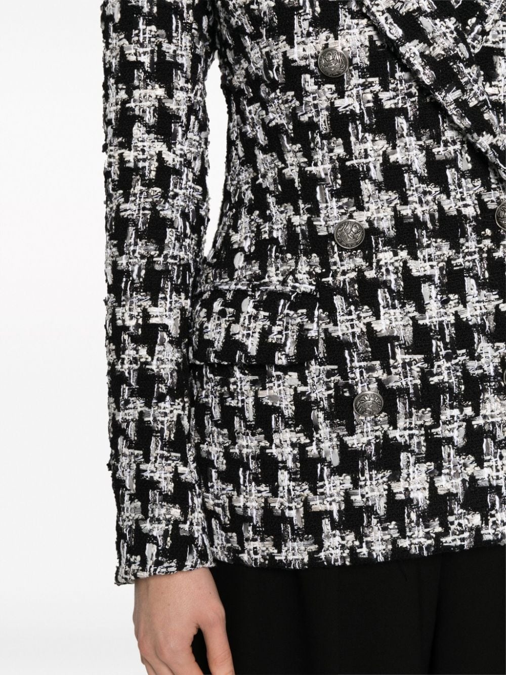bouclÃ© houndstooth-pattern blazer - 5