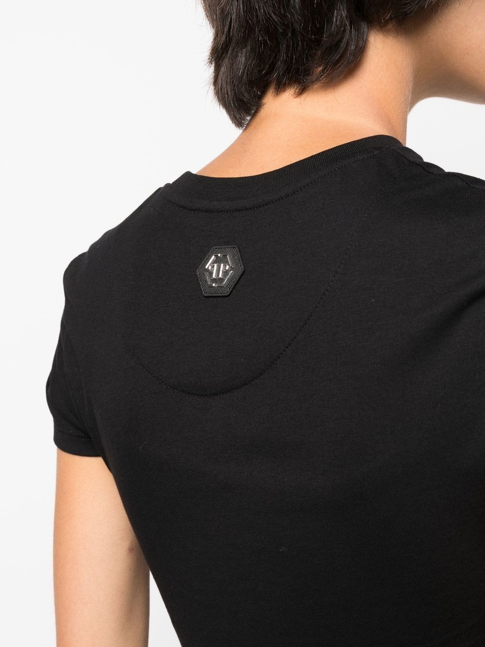 crystal-embellished logo cotton T-shirt - 5