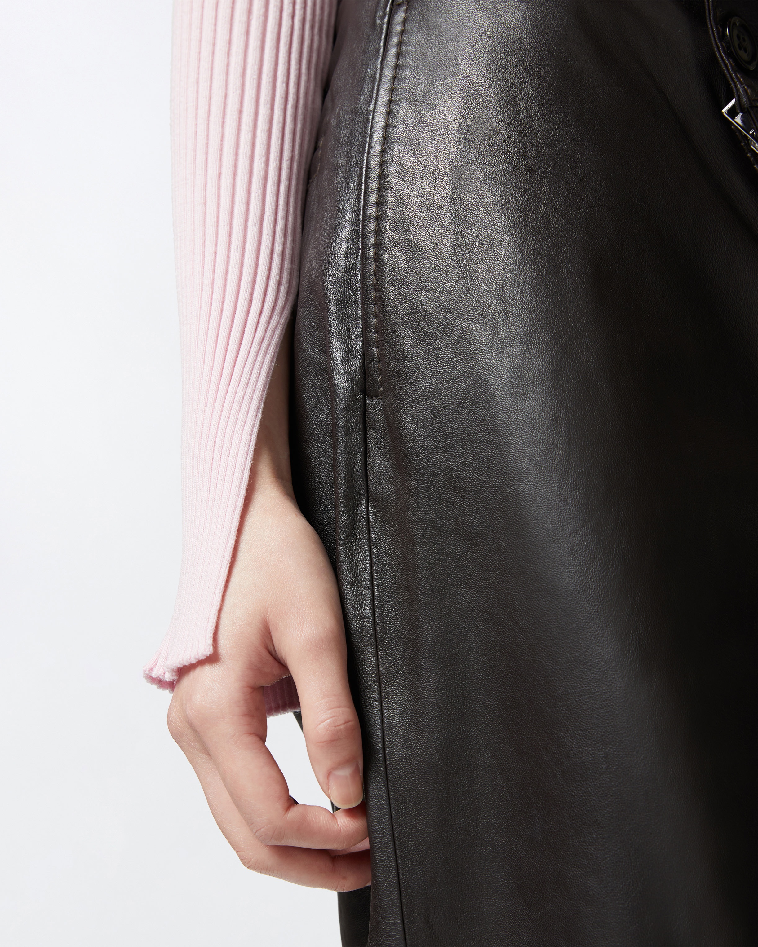 LONG-SLEEVED RIBBED SWEATER IN SILK AND CASHMERE - 5