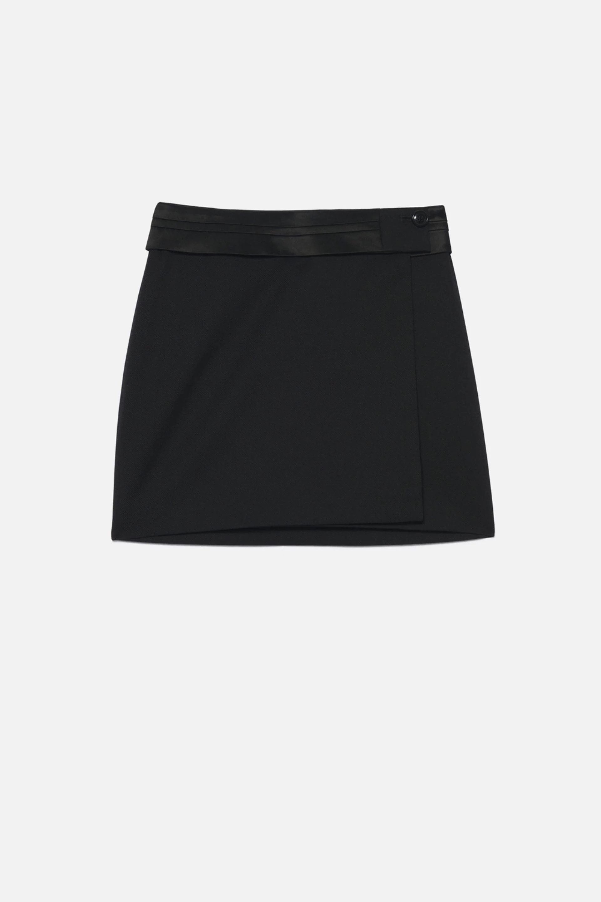 Mini Wrap Skirt With Contrasted Belt - 1