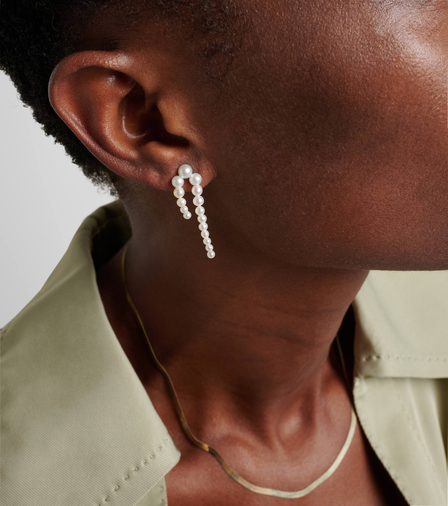 Petite Perle Nuit 14Kt gold and pearl earrings - 3