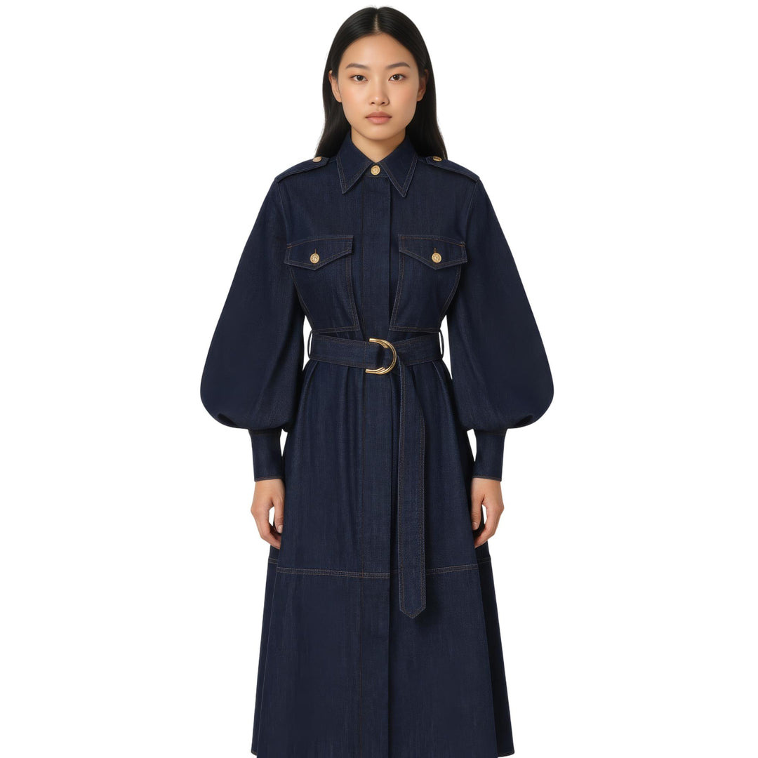 Denim Cargo Midi Dress - 2