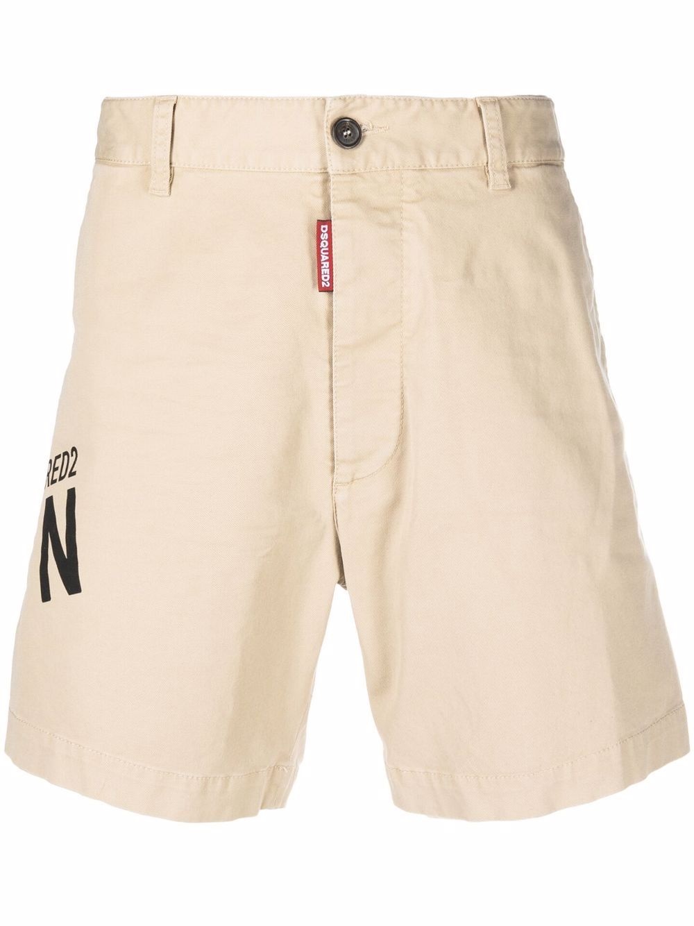 logo-print chino shorts - 1