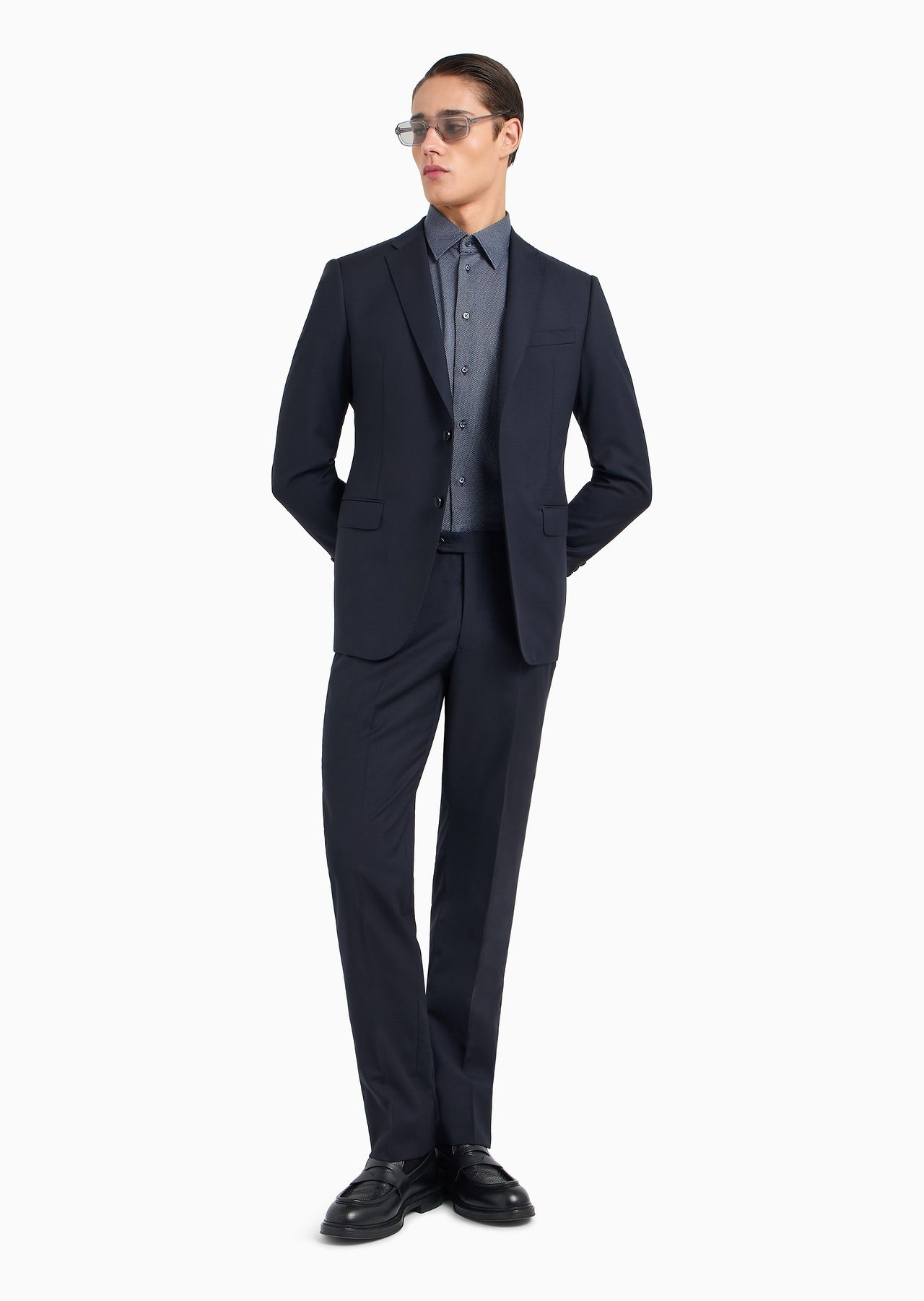 Slim-fit, single-breasted suit in tone-on-tone micro-striped virgin wool - 4