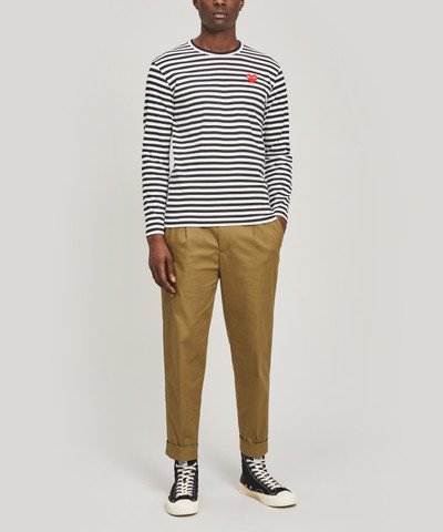 Comme des Garçons PLAY Long Sleeve Stripe Cotton T-Shirt outlook
