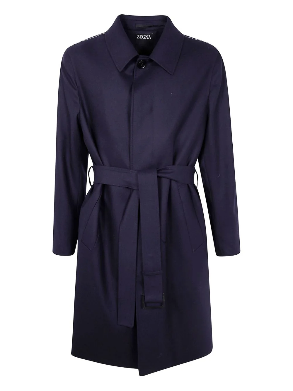 belted wool coat - 1