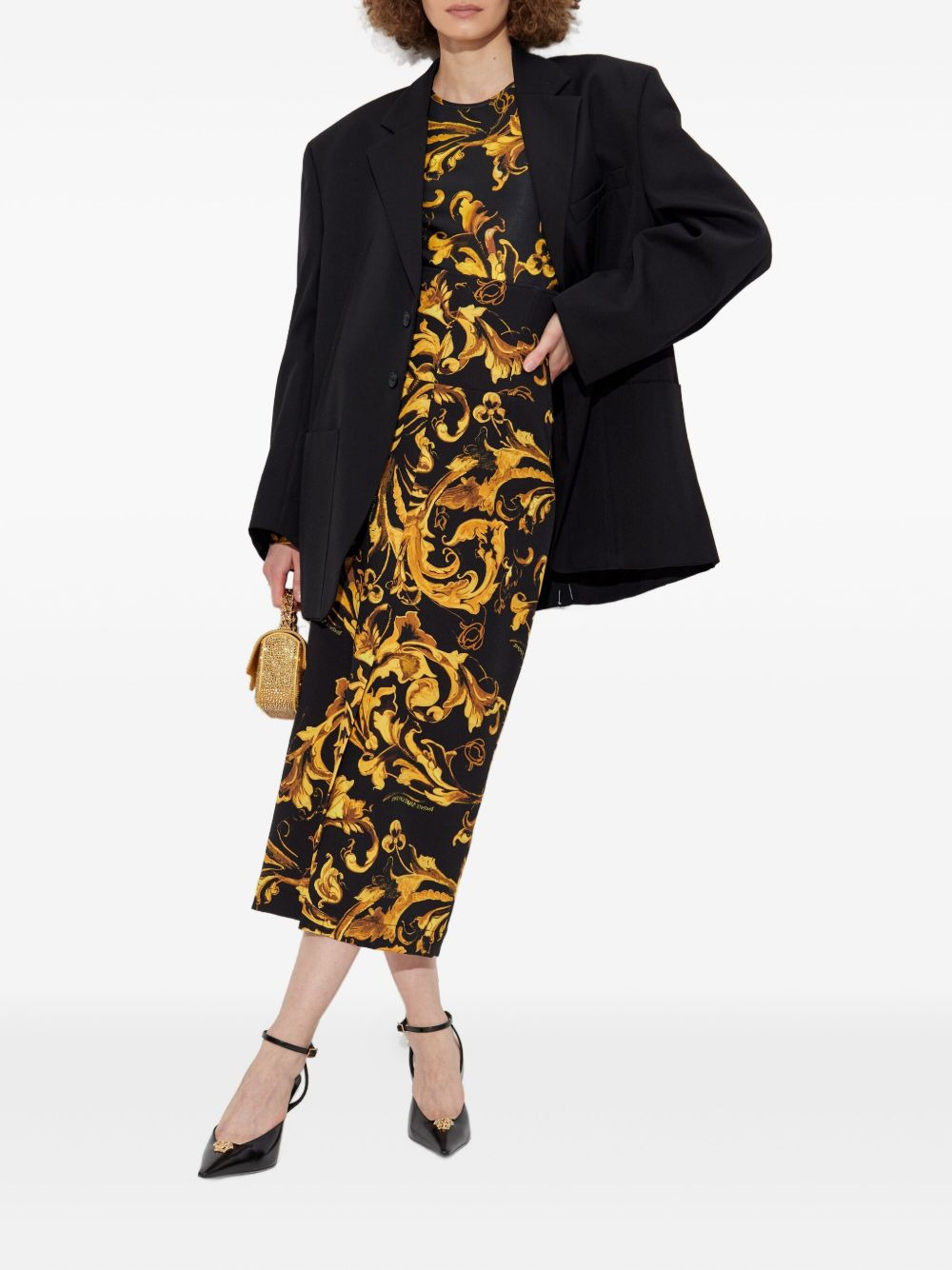 Barocco-print midi skirt - 2