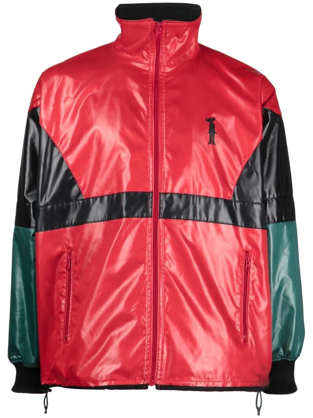 colour-block print windbreaker - 1