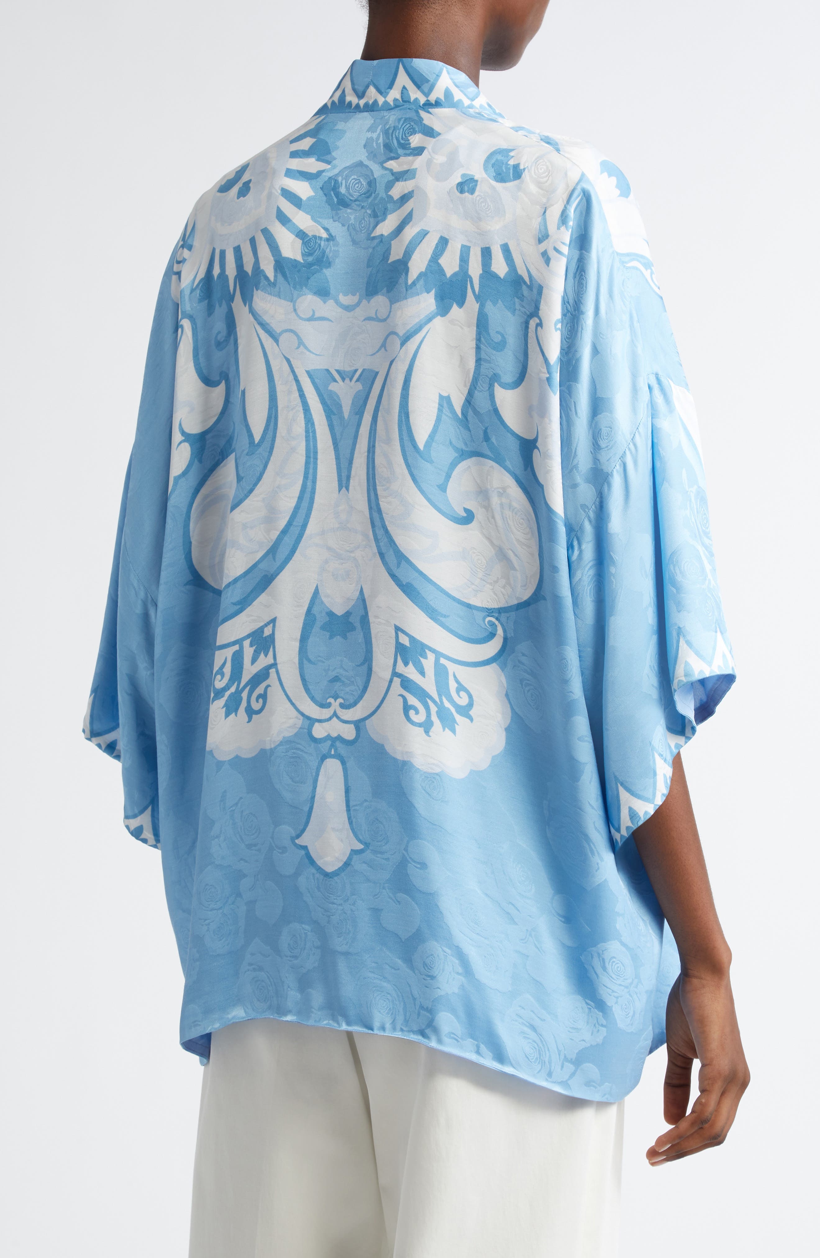 Etro Floral Paisley Print Open Front Jacket in Stampa F.do Viola at Nordstrom - 2