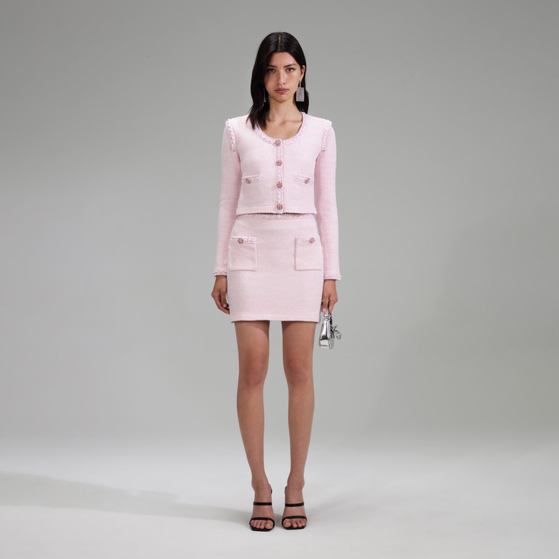 Pink Knit Mini Skirt 1