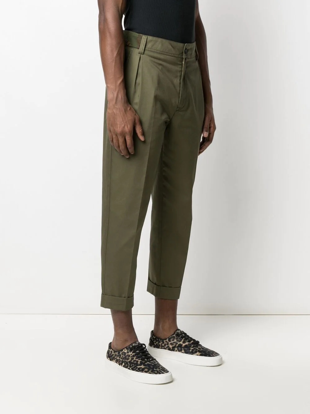 cropped camouflage panelled trousers - 3