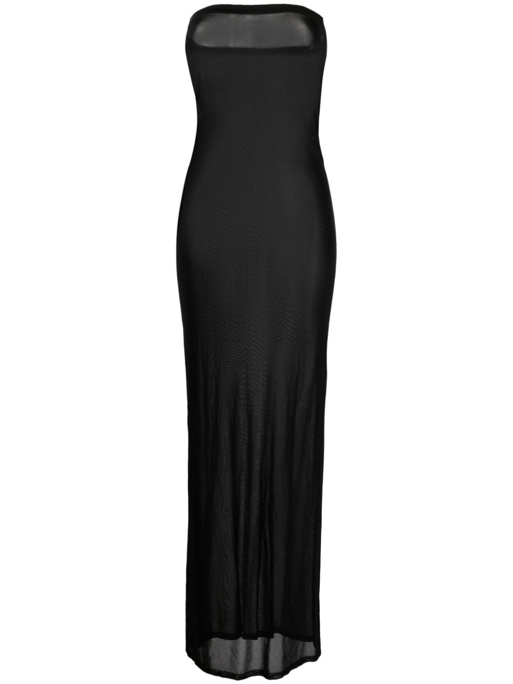 semi-sheer strapless dress - 1