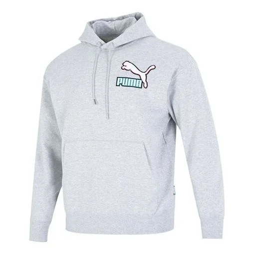 Puma Colorblock Fandom Logo Hoodie 'Grey' 537749-04 - 1