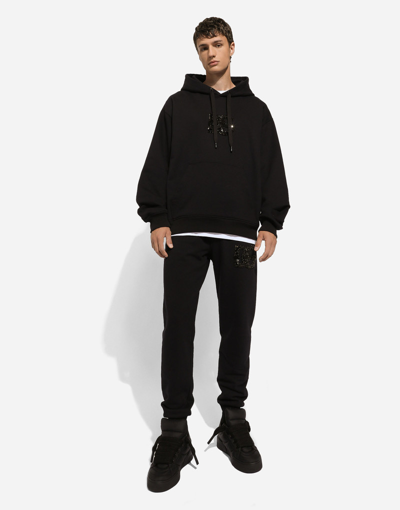 Jogging pants with rhinestone-detailed DG patch 5