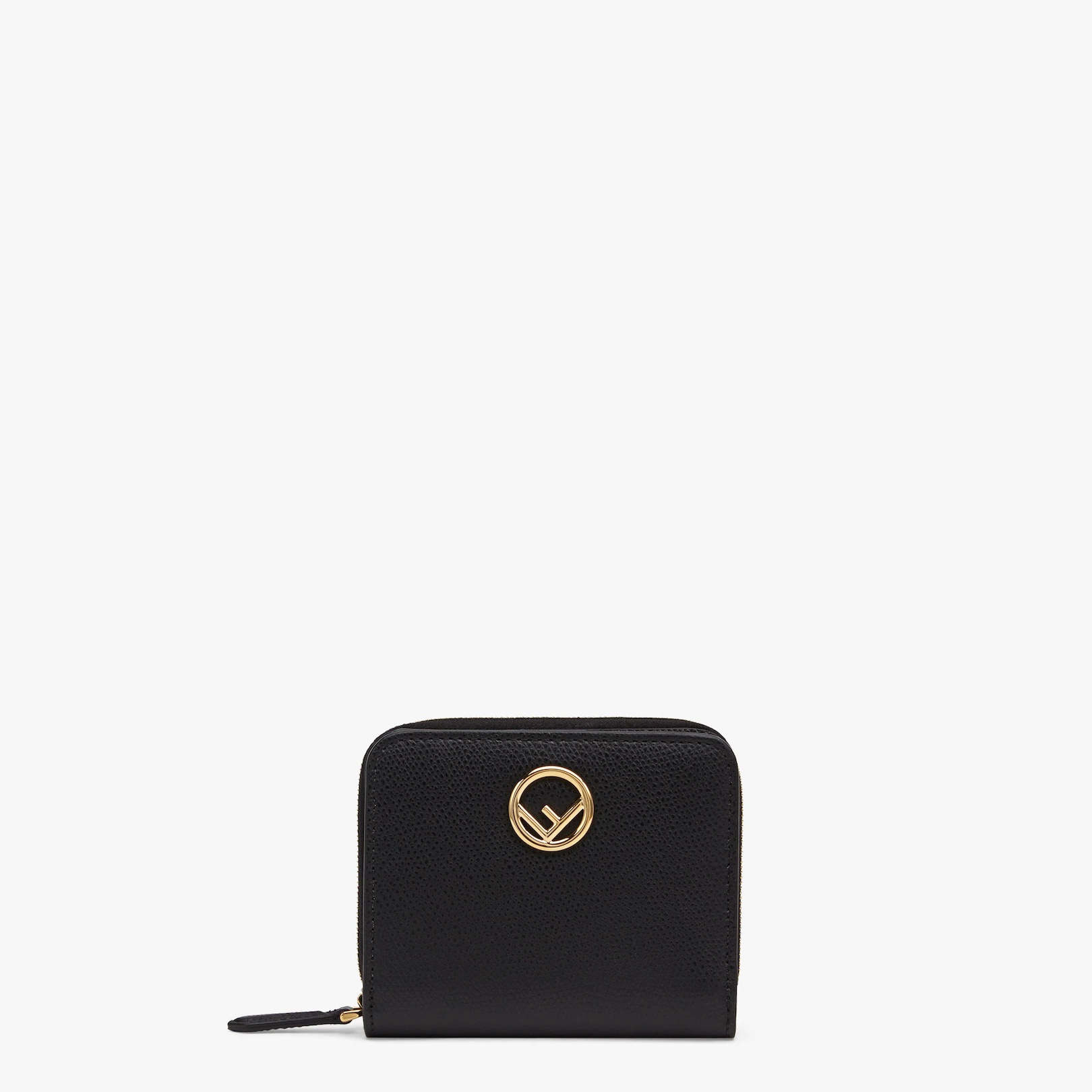 F is Fendi compact bifold wallet. Inside organized into bill compartment and cardholder slot. Featur - 1