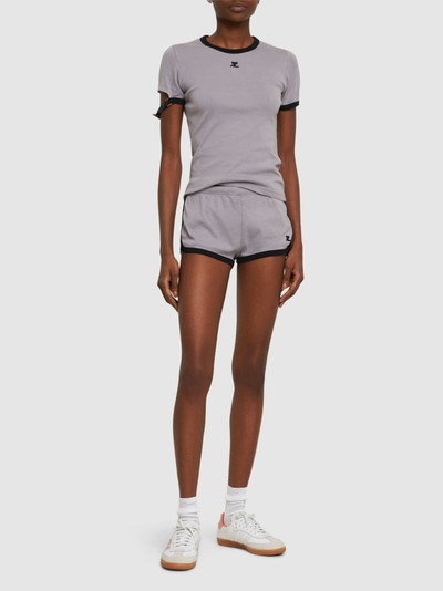 courrèges Contrast cotton mini shorts outlook