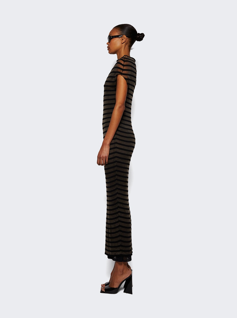 Marinière Striped Long Dress Black - 3