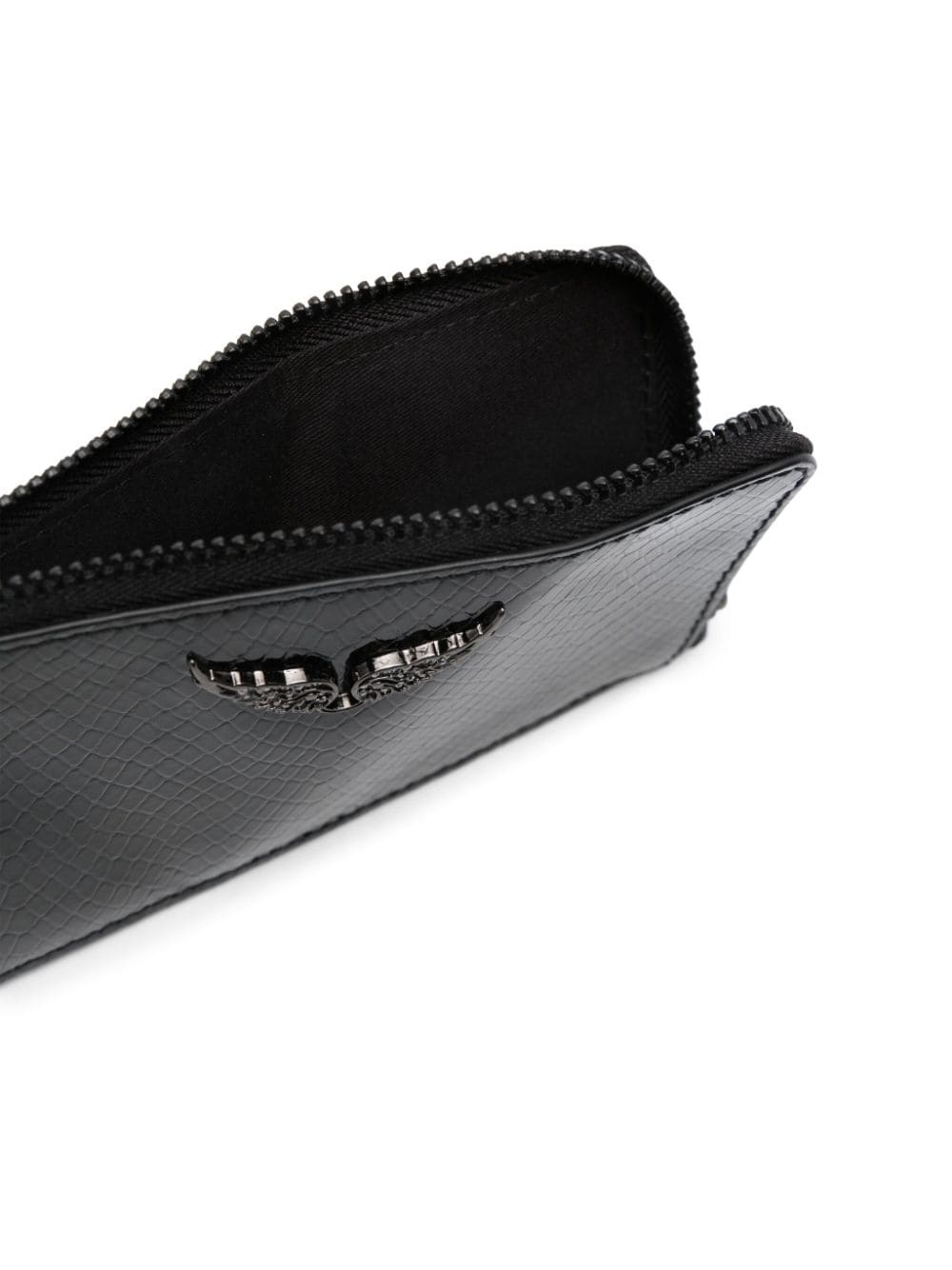 glossy python-effect cardholder - 3