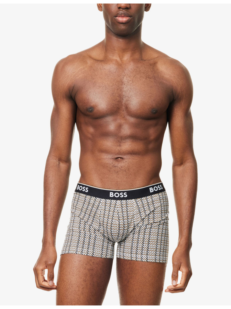 BOSS Power Logo-Waistband Pack of Three Stretch-Cotton Briefs outlook