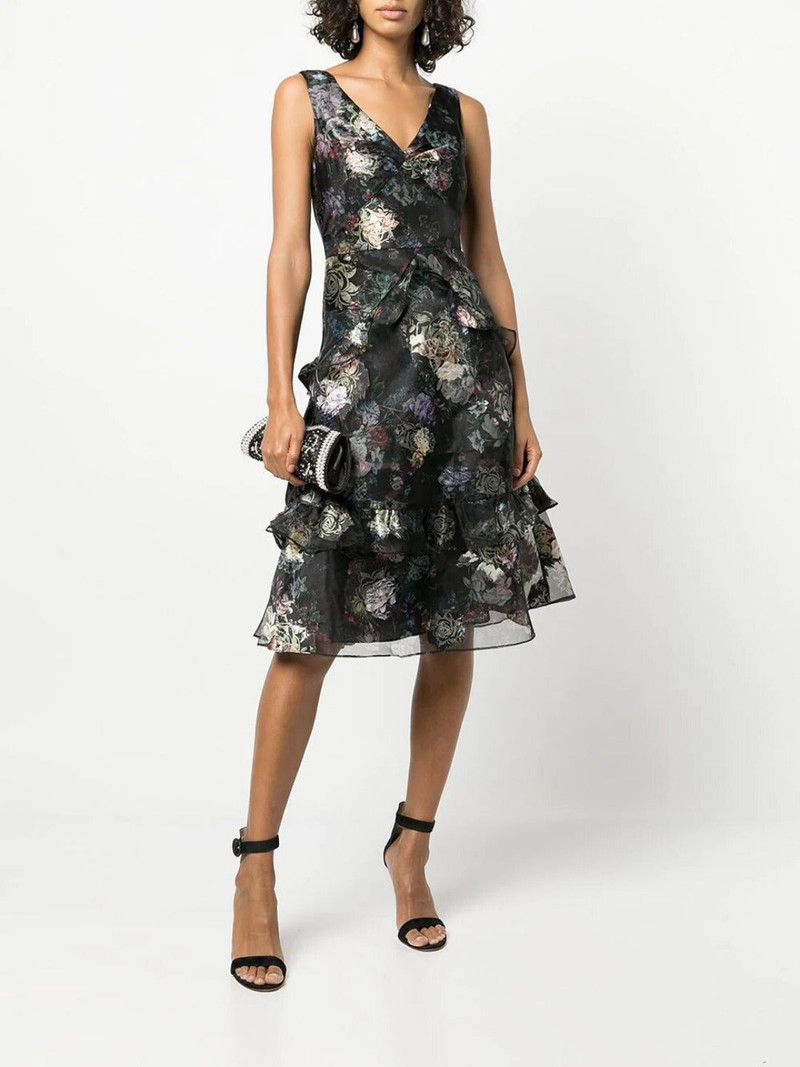 FLORAL PRINT MIDI TIERED DRESS 1