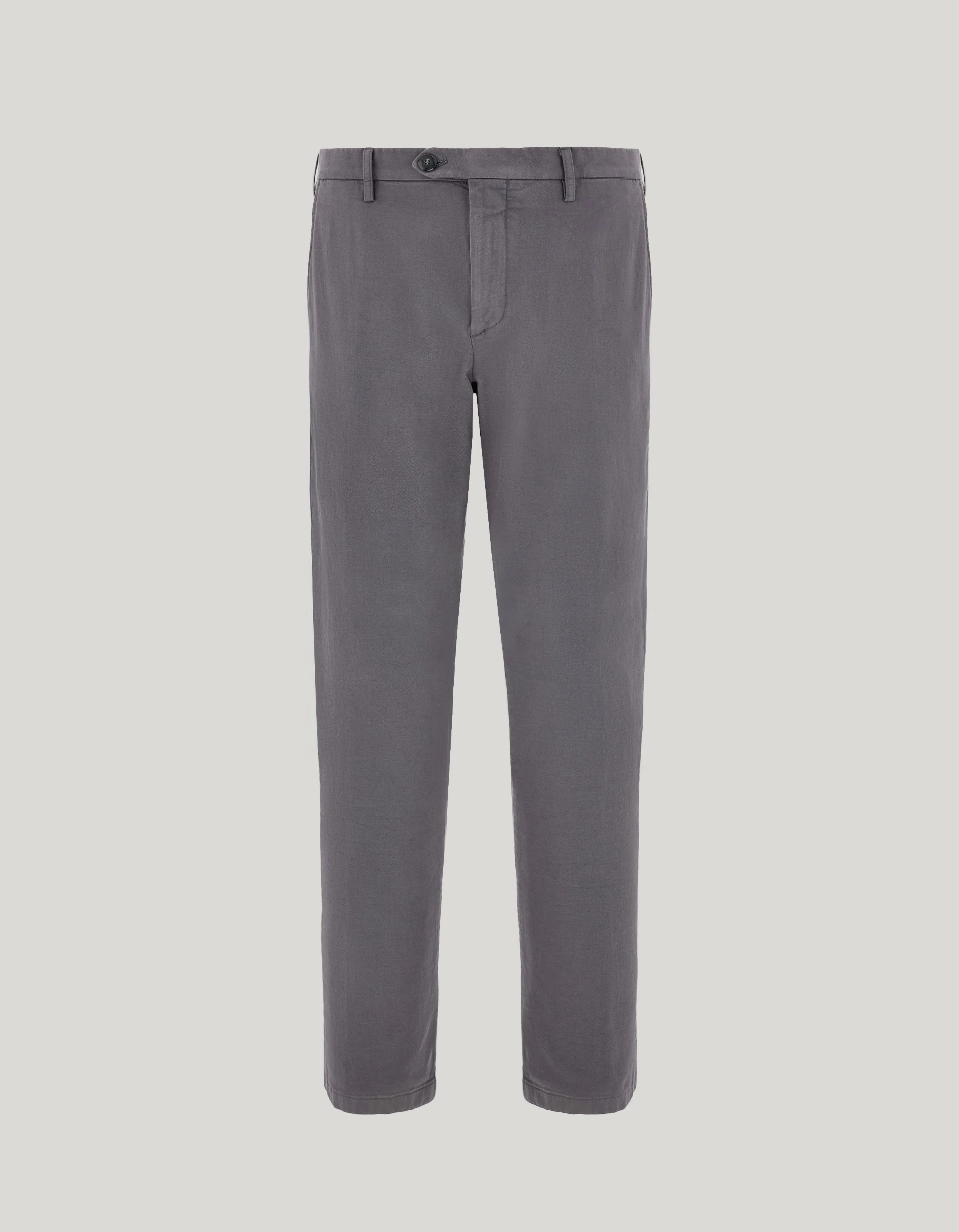 REGULAR FIT GRAY CHINOS IN COTTON AND CASHMERE GABARDINE - 1