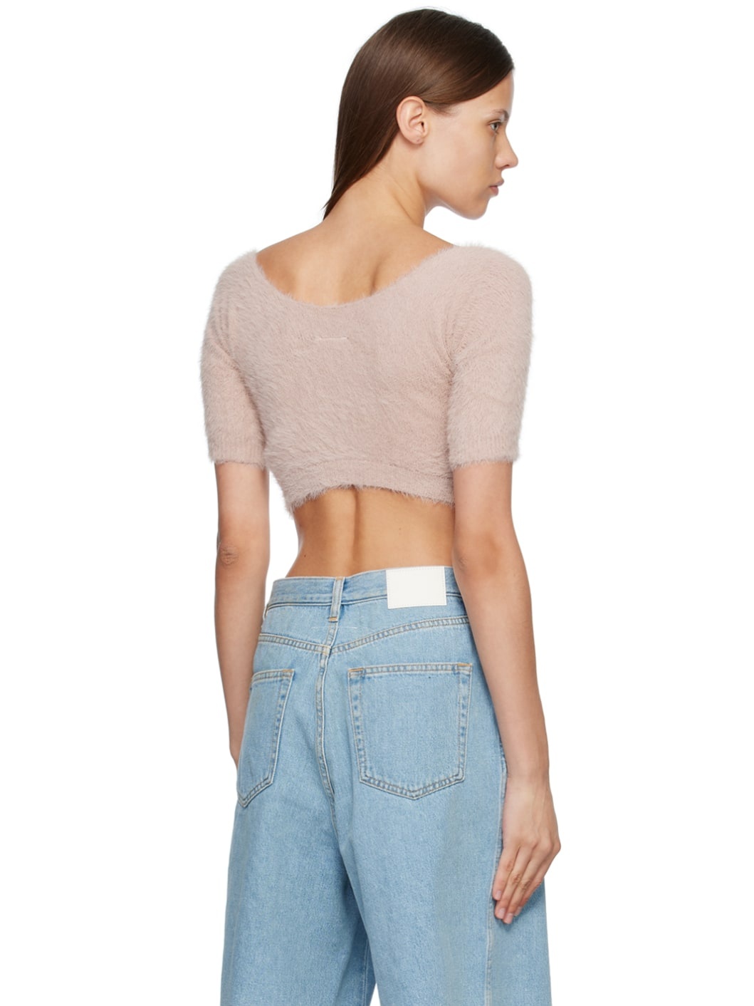 MM6 Maison Margiela Pink Off-The-Shoulder Sweater | REVERSIBLE