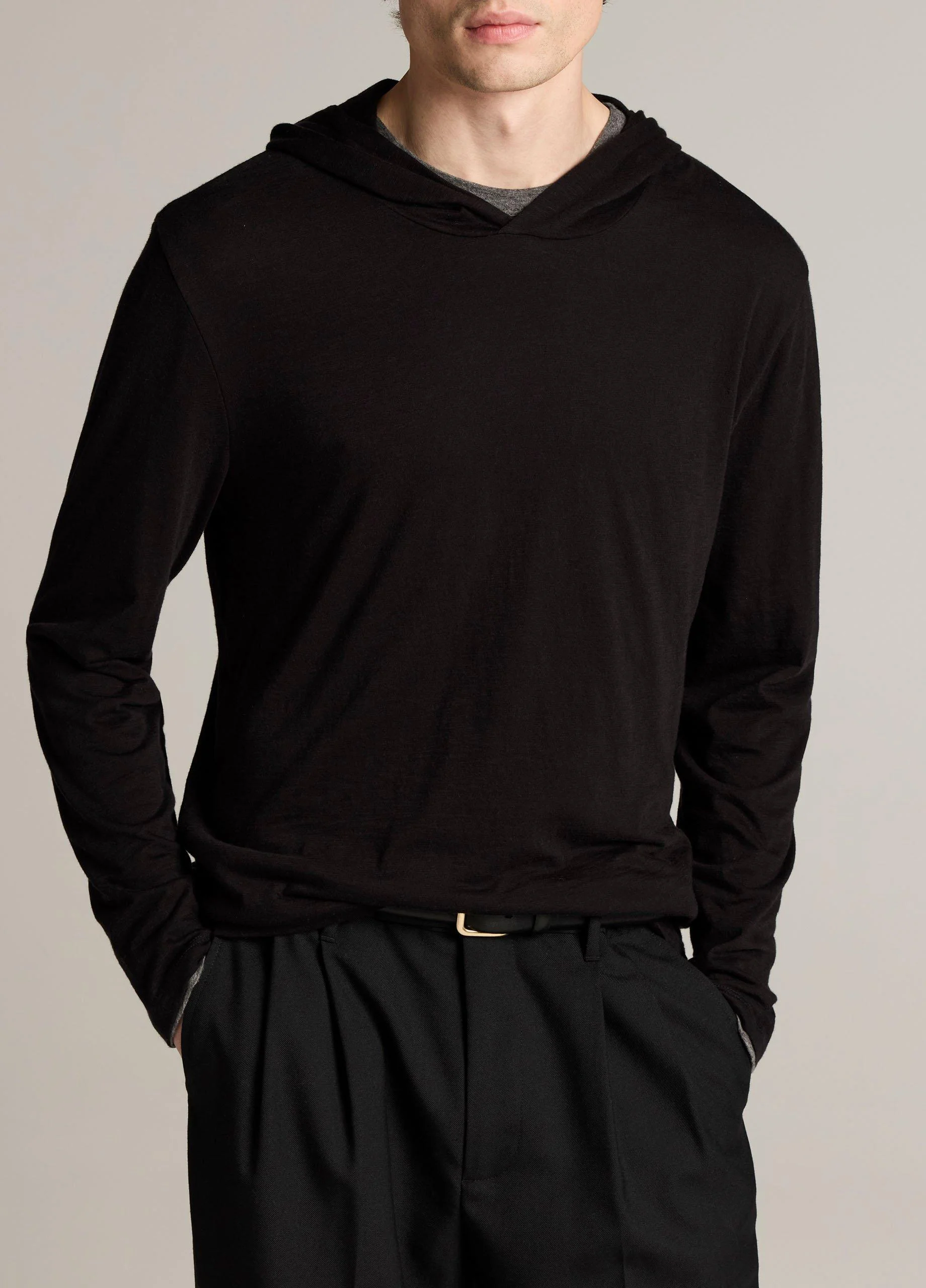 Slub Pima Cotton Double-Layer Hoodie - 1