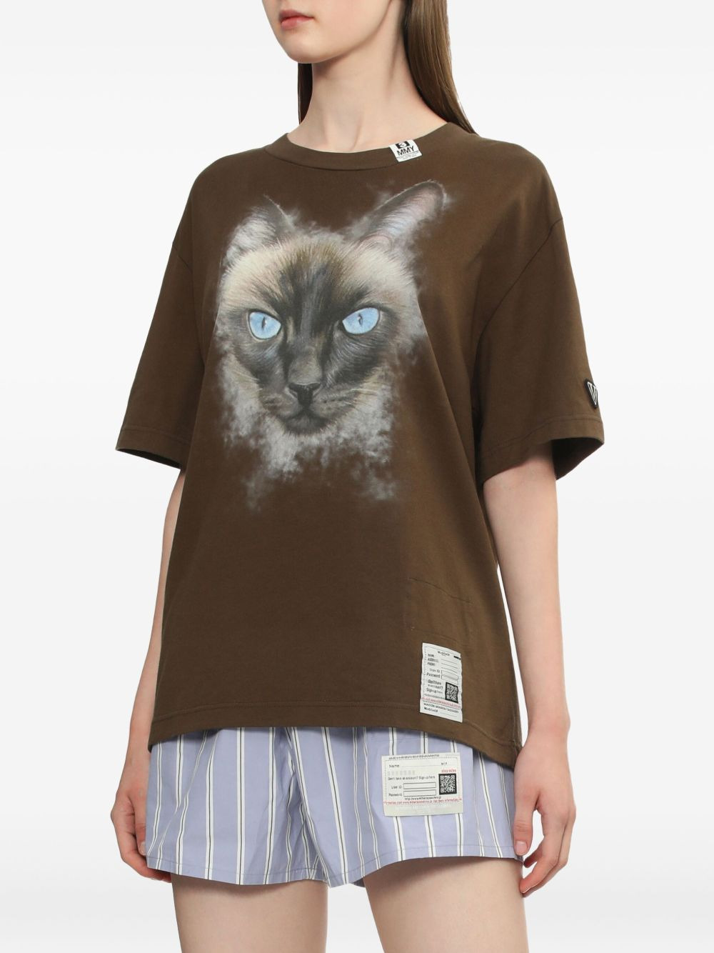 cat-print cotton T-shirt - 3