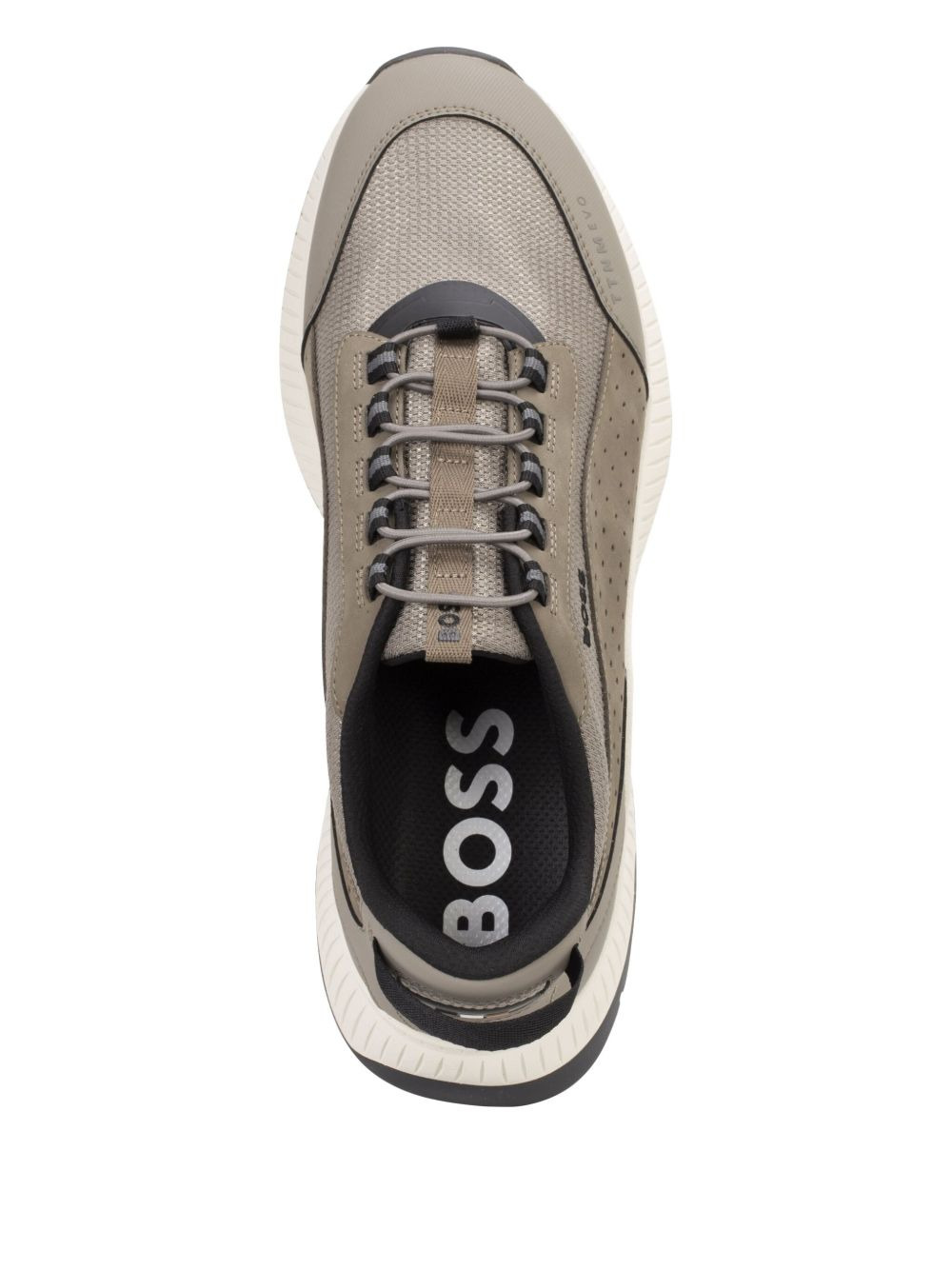 perforated lace-up sneakers - 3