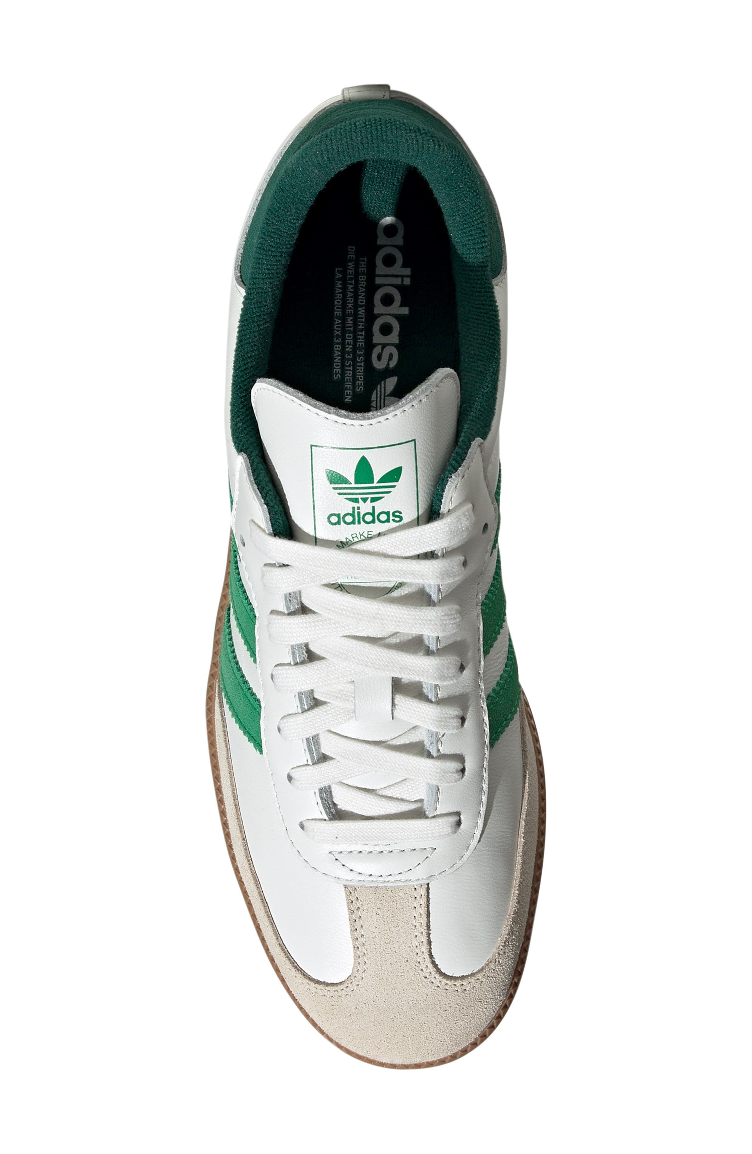 adidas Samba OG Sneaker in White/Green/Collegiate Green at Nordstrom - 4