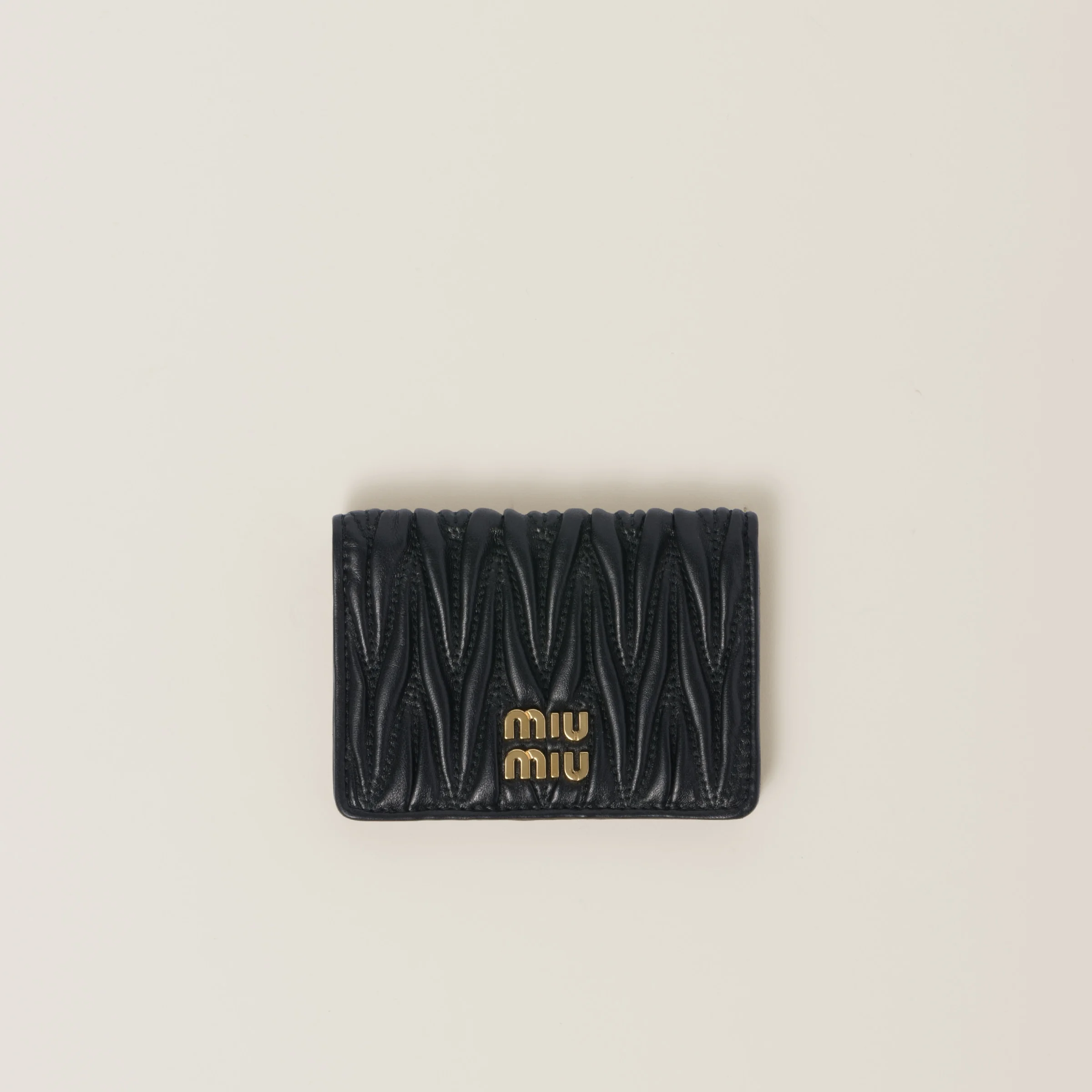 Matelassé nappa leather card holder - 1