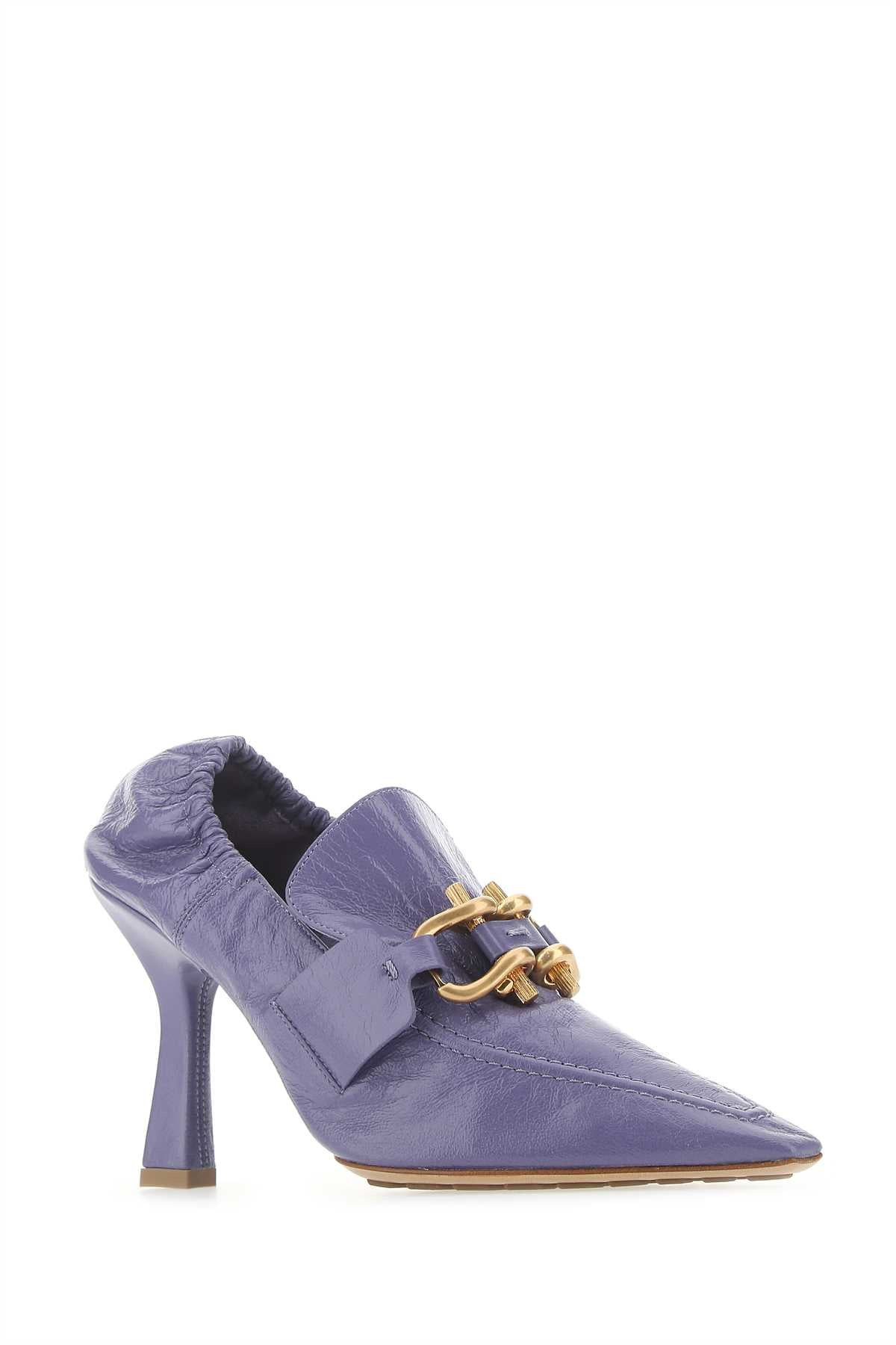 Bottega Veneta Women Lilac Nappa Leather Madame Pumps - 2